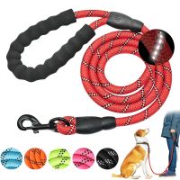 【LZ】 Large Dog Reflective Rope Durable Large Dog Leash Walking Big Dog Collar Strengthen Traction Harness Round Nylon Medium Dog Lead