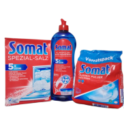 Combo 3 sản phẩm rửa chén Somat nước làm bóng +muối+bột cho máy rửa chén