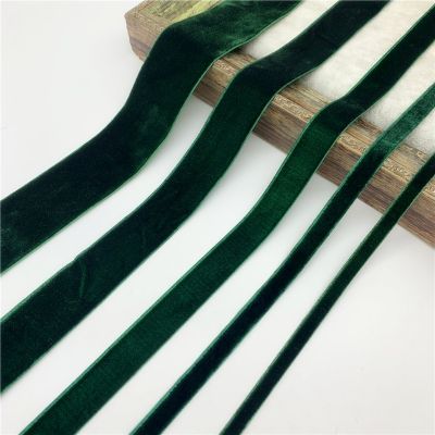 6mm-38mm Deep Green Velvet Ribbon For Handmade Gift Bouquet Wrapping Supplies Home Party Decorations Christmas Ribbons Gift Wrapping  Bags