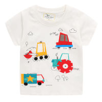 เด็กเด็กเสื้อยืดการ์ตูนเสื้อยืดผ้าฝ้ายเสื้อยืด Bulldozer Excavator เด็กเสื้อผ้าสำหรับ1-7ปีขายร้อน