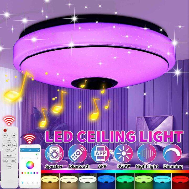 วัตต์220โวลต์ที่ทันสมัย-rgb-led-ไฟเพดานไฟบ้านระยะไกล-app-ควบคุมบลูทูธลำโพงเพลงไฟห้องนอนสมาร์ทโคมไฟเพดาน