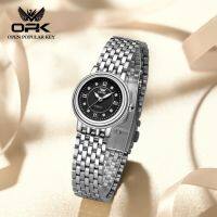 OPK Jam Tangan Perempuan Wanita Original Waterproof Quartz Movement Stainless Steel Luminous Business Fashion Luxurious Black Gold White Women Watch 6005 【BYUE】