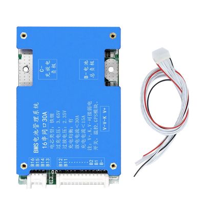 16S 48V 30A LiFePO4 Lithium Battery Protection Board Lithium Battery Protection Board Protection Board with Power Battery with Balance PCB Board for Electric Motorcycle