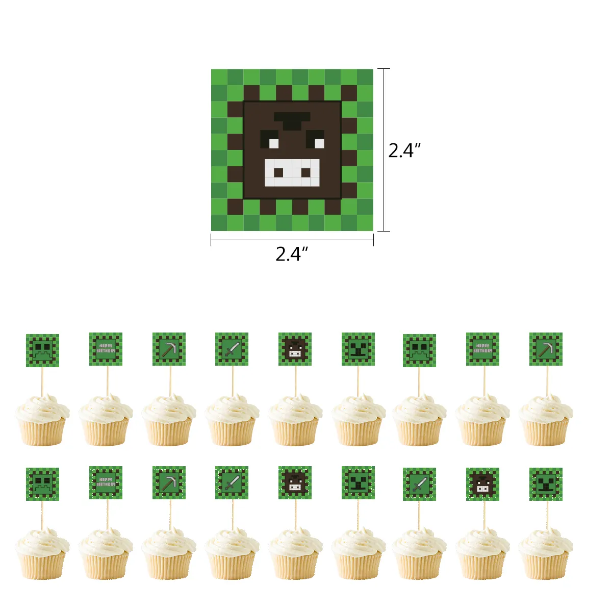 Minecraft Theme Happy Birthday balloons Set Pixels Party Decorations  Birthday Banner + Cake Topper + Balloons | Lazada PH
