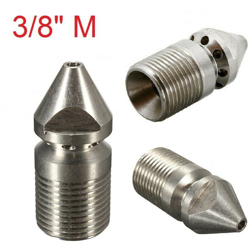 9 Jets 3/8 Male 4.5MM UK Pressure Washer Drain Sewer Cleaning Jetter Nozzle 