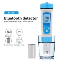 【LZ】✧◊  Alta Precisão Detector De Água 6 em 1 BT Água Qualidade Tester Bluetooth APP Controle CE TDS Salinidade SG Temp PH Medidor Detector Profissional