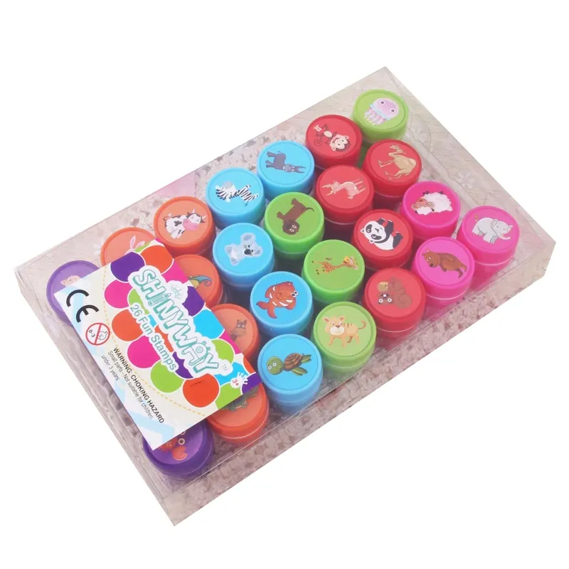 26 Pcs Alphabets Letters Round Stamp Seal Children Gifts Toys Self
