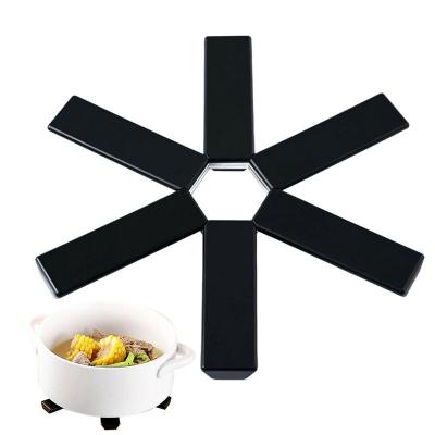 พับเสื่อหม้อหม้อร้อน Placemat สำหรับห้องครัวเสื่อทนความร้อนสำหรับจานร้อนลื่น Trivets สำหรับโต๊ะในครัว
