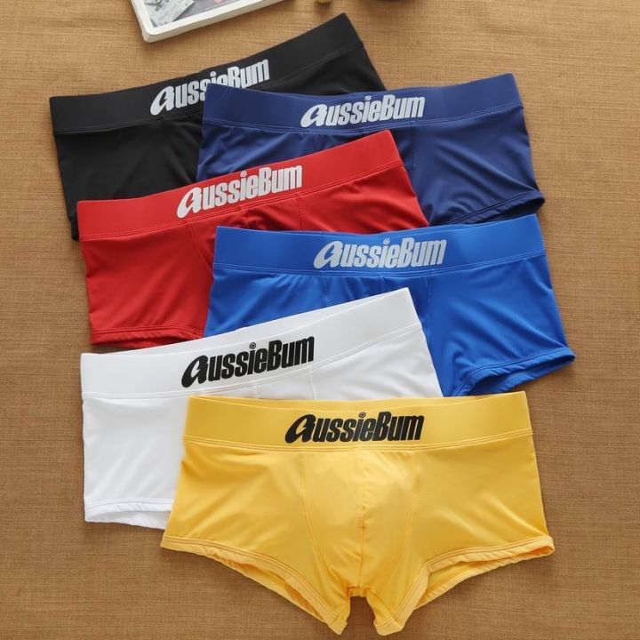 【SHUNAICHI】Aussie Bum Men Quality Plain Boxer Briefs Milk-silk Boxers ...