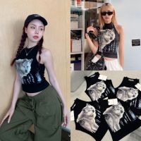 เสื้อกล้ามแขนกุดลายหมาป่า✨wolf tank Top✨สกรีนสวยรีดได้ผ้ายืดนุ่ม งานVALEN