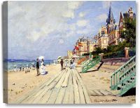 ชายหาดที่ Trouville Claude Monet ขั้นตอนก่อนทำศิลปะศิลปะบนผนังผ้าใบ Giclee สำหรับ20x16การตกแต่งบ้าน