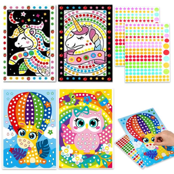 10-15pcs-colorful-dot-primary-mosaic-puzzle-stickers-games-diy-cartoon-animal-learning-education-toys-for-children-kids-gift