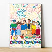 ☑อะนิเมะ C-Crayon S-Shin-Chan โปสเตอร์ประดับ Hiasan Dinding Kamar เด็กสำหรับภาพวาดภายในห้องบนศิลปะบนผืนผ้าใบสำหรับติดกำแพง