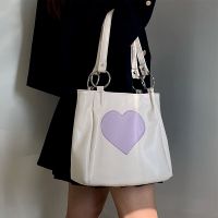 ZZOOI Xiuya Harajuku Kawaii Shoulder Bag Women Japanese Cute Heart Lolita Tote Bag Ladies Handbags 2022 Big Shopper With Zipper