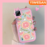 YIWESAN เคสสำหรับ Xiaomi MI Realme C21การ์ตูนน่ารักสีชมพูฤดูร้อนมะนาวสีสันสดใสเคสโทรศัพท์โปร่งใสสัตว์ประหลาดตัวเล็กๆเคสกันกระแทกกันกระแทกเลนส์กล้องถ่ายรูป