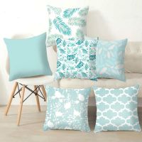 【JH】 Boho Mint Cushion Cover 45x45cm Printing Pillowcase Sofa Couch Throw Pillows