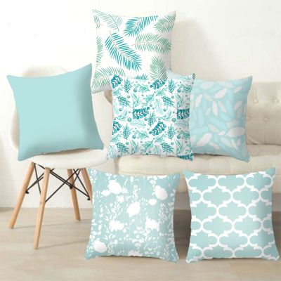 【JH】 Boho Mint Cushion Cover 45x45cm Printing Pillowcase Sofa Couch Throw Pillows