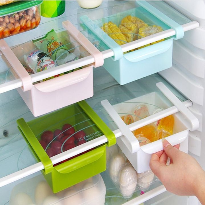 ใช้เพิ่มพื้นที่เก็บของในตู้เย็น-โดยเสียบกับถาดวางแต่ชั้น-ช่วยประหยัดพื้นที่ในการจัดเก็บ-มีรูระบาย-ขนาด15-12-5-7ซม-ขออนุญาติสุ่มสี