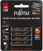 ถ่านชาร์จ AAA 950 mAh (แพ็ค4ก้อน) ดำ Fujitsu HR-4UTHCEX ออกใบกำกับภาษีได้ batterymania