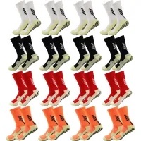 4 Pairs Of Medium Men Women Outdoor Sports Breathable Soccer Socks New Silicone Non-Slip Competition Training Football Socks