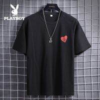 Playboy แขนสั้นเสื้อยืดน้ำ 2022 ฤดูร้อนสไตล์ใหม่ผู้ชายผ้าฝ้ายเสื้อ bottoming ชายเสื้อแฟชั่นความเห็นอกเห็นใจ- 6TFY