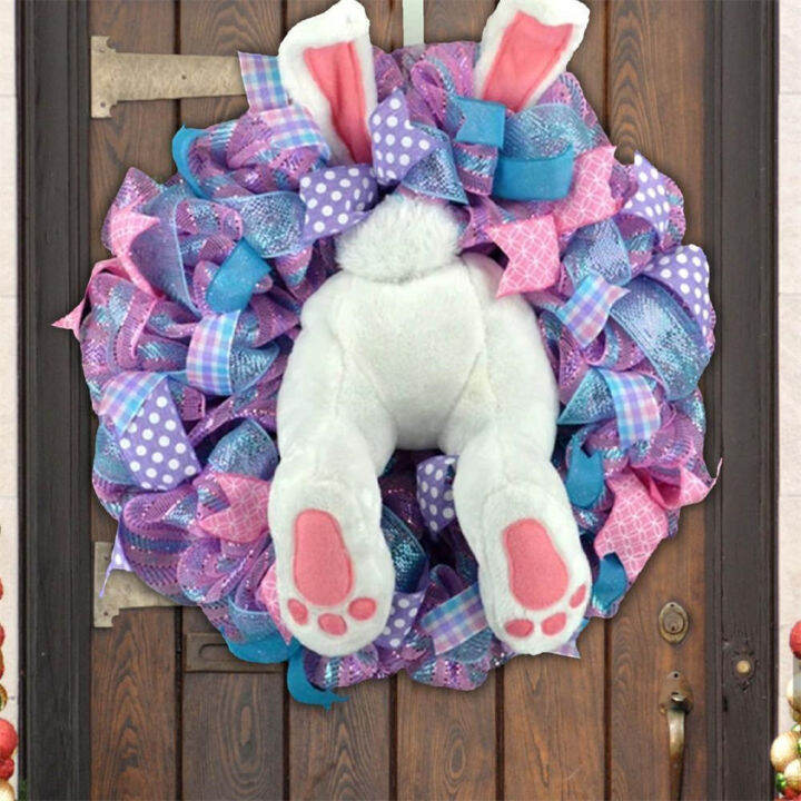 door-ornament-decor-festival-garland-rabbit-easter-wreath