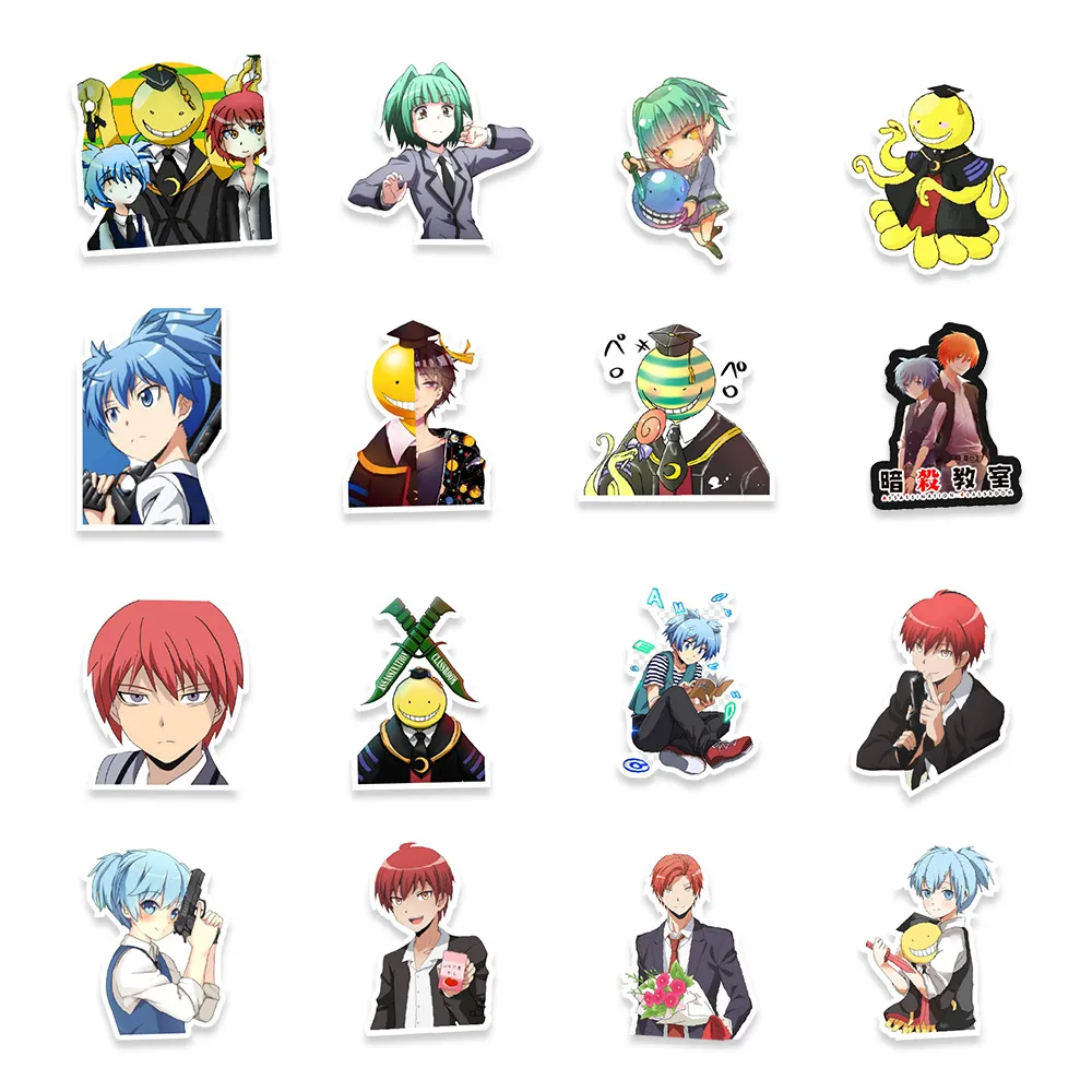 muya 50pcs assassination classroom anime stickers japanese cartoon stickers waterproof graffiti stickers for laptop lazada ph