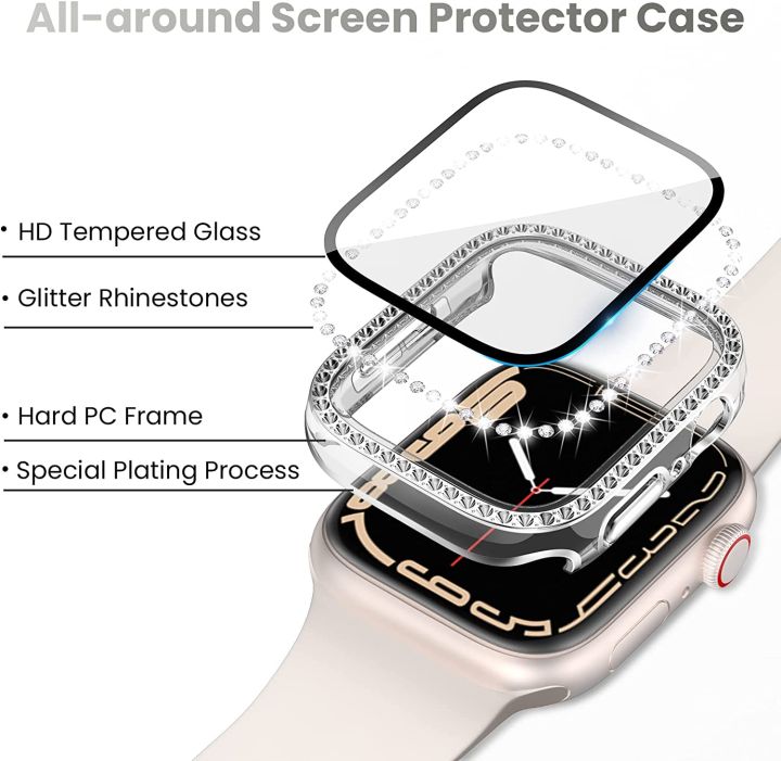 ฟิล์มกระจกเทมเปอร์เคสสำหรับ-apple-watch-ลายนาฬิกา49มม-41มม-45มม-40มม-42-44มม-ฟิล์มติดปกป้องหน้าจอเพชรสำหรับ-iwatch-8-7-6-se-5-4-3