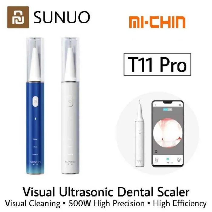 SUNUO Smart Visual Ultrasonic Dental Scaler T11 Pro with Camera Putih