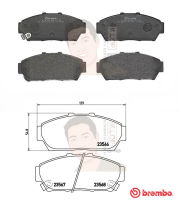 P28 048B ผ้าเบรก F (แท้ BREMBO รุ่น Black) HONDA อินเทกร้า Integra DC2 Gsi ปี1994-2001