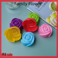 Family Flower Flash Sale แม่พิมพ์เค้กซิลิโคนมัฟฟิน6ชิ้นถ้วยคัพเค้กรูปดอกไม้ใช้ซ้ำได้