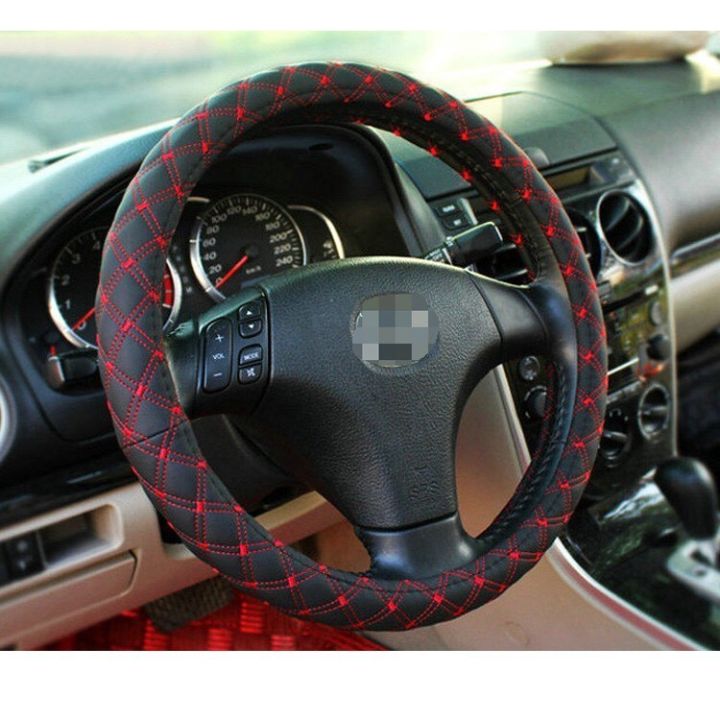 steering-wheel-covers-ปลอกหุ้มพวงมาลัยรถ-ปลอกหุ้มเกียร์และเบรกมือ-ที่หุ้มพวงมาลัยรถยนต์-ดีไซน์สวย-หรูหรา-ทันสมัยมี-2-สีั-สินค้าได้พร้อมส่ง
