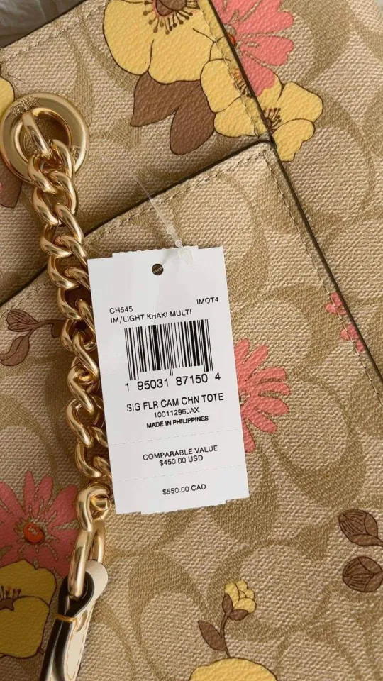 COACH®  Cammie Chain Tote In Signature Canvas With Floral Cluster