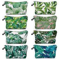 【CW】 Green Leaves Fashion Printed Women 39;s Cosmetic Bag School Practical Pencil Cases Dropshipping Outdoor Travel Portable Storage Bag