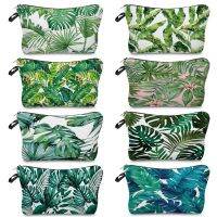 Green Leaves Fashion Printed Women 39;s Cosmetic Bag School Practical Pencil Cases Dropshipping Outdoor Travel Portable Storage Bag