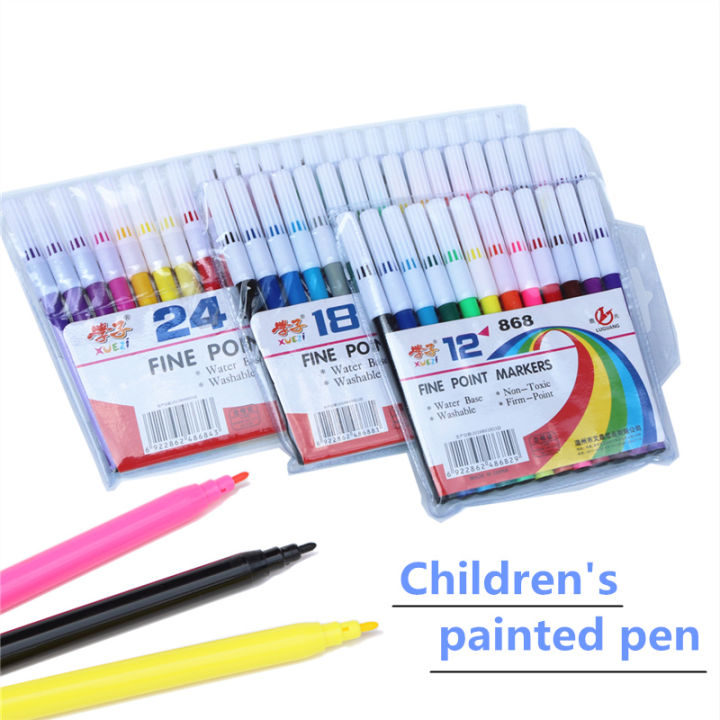 เด็กนักเรียนคุณภาพสูงปากกาสี-art-marker-ปากกาสีน้ำชุดแปรงสำหรับวาดเครื่องหมายสีของขวัญนักเรียน-yrrey