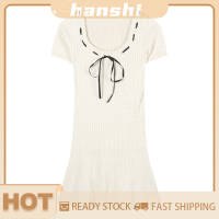 hanshi [2023 new HOT FASHION] lazlook เดรสมินิเดรสคอปกสี่เหลี่ยมสไตล์เกาหลี, เดรสมินิแนวหวานลำลองเข้ารูป