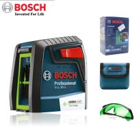 Bosch 100% GLL 30 G เลเซอร์เลเซอร์ความแม่นยำระดับสูงแสงสีเขียวเครื่องมือปล่อยแสงระดับสองเส้นในแนวนอนและเลเซอร์แนวตั้ง