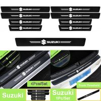 Hot New Carbon Fiber Luminous Car Door Sill Strip Protector Stepsill Threshold Sticker For Suzuki Jimny Vitara Swift XL7 Presso Dzire Ciaz Celerio zhi