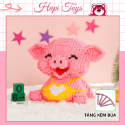 Heo Peppa SIZE TO Hapi Toys - Đồ chơi HEO HỒNG lắp ráp mô hình nhân vật