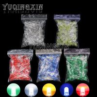 100pcs 5mm LED Diode F5 Assorted Kit White Green Red Blue Yellow Orange Pink Purple Warm White DIY Light Emitting Diodes