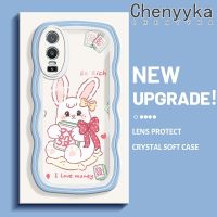 Chenyyka เคสสำหรับ VIVO Y76 5G Y74s Y76s 5G เคสการ์ตูนกระต่ายสีชมพูน่ารักสีสันสดใสน่ารักขอบครีมเคสมือถือกันกระแทกแบบใสนิ่มเคสโปร่งใสลายกล้องถ่ายรูปสร้างสรรค์เรียบง่ายฝาครอบป้องกันซิลิโคน