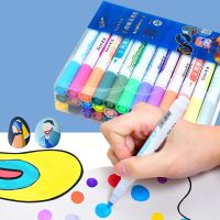 Acrylic Marker Pen 12/24/36/48 Color Marker Pen Set Macaron Color Washable Water-based Soft Tip Watercolor Pen School Supplies