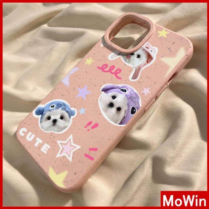 mowin-เข้ากันได้สำหรับ-เคสไอโฟน-เคสไอโฟน11-เคส-เป็นมิตรกับสิ่งแวดล้อมเคสย่อยสลายได้นุ่มกันกระแทกป้องกันสีชมพูแมวน่ารักสุนัขเข้า