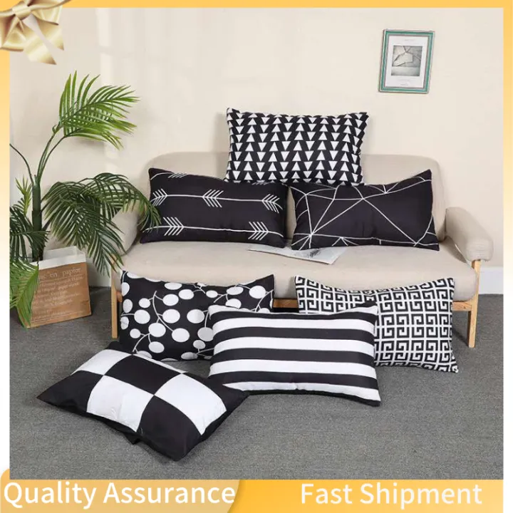 Home Plus CR5B Black and white Geometric Pillow Case 18x28 Inch For