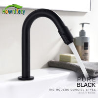 Single Cold Basin Bathroom Faucet Brass Tap Black Chrome Sink Faucets Round Nozzle Lovely Wall Deck Mounted