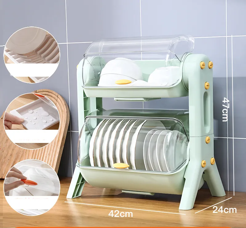 Kitchen Rack, Tableware Storage, Drain Rack, Double-layer Dish