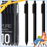 IQY ปากกาหมึกดำหมึกเจลขนาด0.5มม. 10ชิ้นอุปกรณ์สำหรับบ้านพับเก็บได้ปากกาลูกลื่นแบบกด