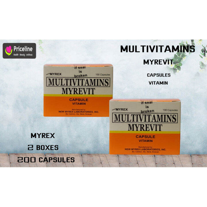 Authentic Myrex Myrevit Multivitamins Capsule Vitamin 2 Boxes/200