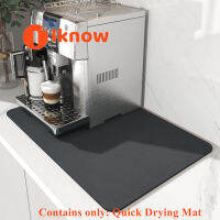 I Know Quick Drying Mat สี่เหลี่ยมผืนผ้า Placemat Diatomite Placemat จานห้องครัวระบายน้ำอ่างล้างจาน Anti-Slip Pad ทนทานถ้วย Coaster บนโต๊ะอาหารท่อระบายน้ำดูดซับอุปกรณ์ครัวกาแฟ Pad ยาง Backed ดูดซับจาน Drying Pad สำหรับเคาน์เตอร์ครัว